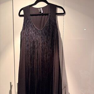 Black Fringe Dress - very flattering!